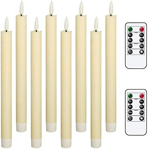 Eldnacele Flameless Taper Candles Flickering with Remote Timer Realistic 3D Wick, Battery Operate... | Amazon (US)