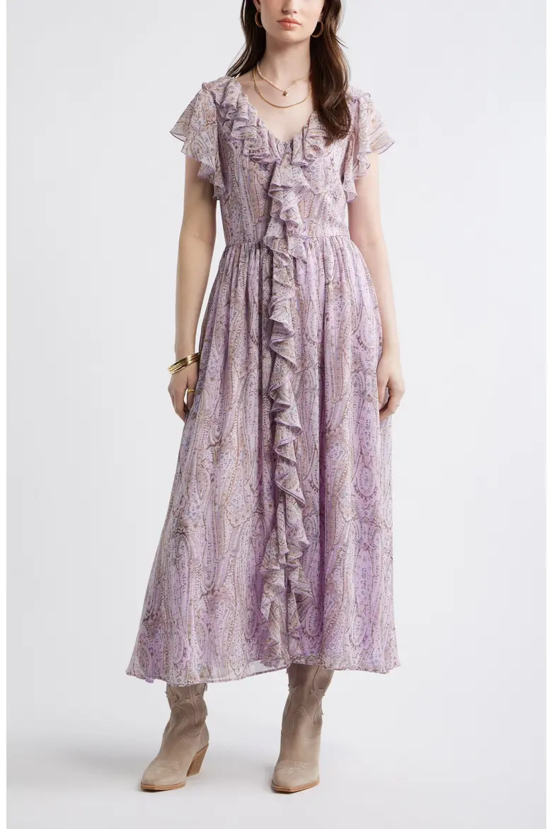 Ruffle V-Neck Maxi Dress (Women) | Nordstrom | Nordstrom