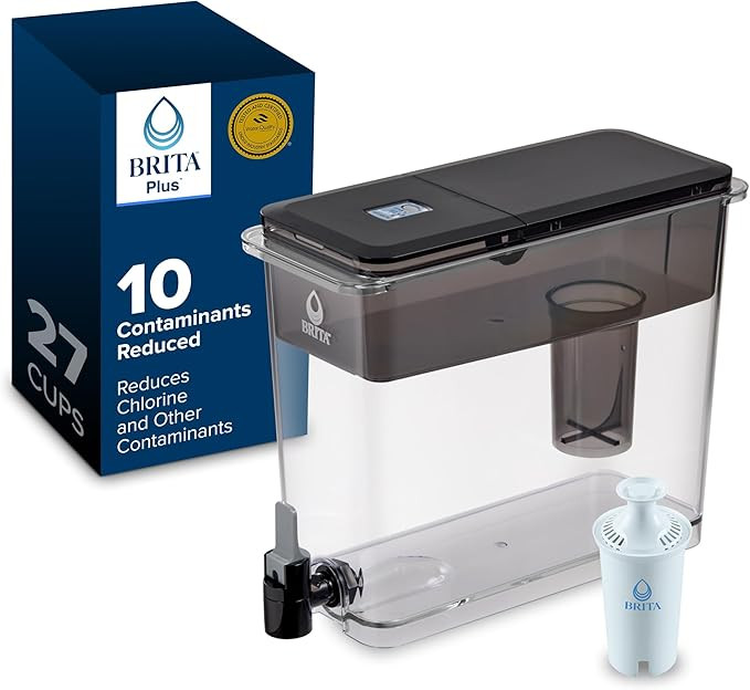 Brita UltraMax Large Water Dispenser with 1 BritaPlus Filter, 27 Cup Capacity, Black (Package May... | Amazon (US)