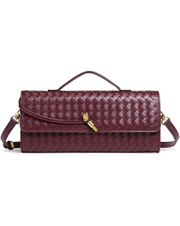 Woven Clutch Purses for Women, PU Leather Shoulder Crossbody Evening Bag Satchel Handbag for Form... | Amazon (US)