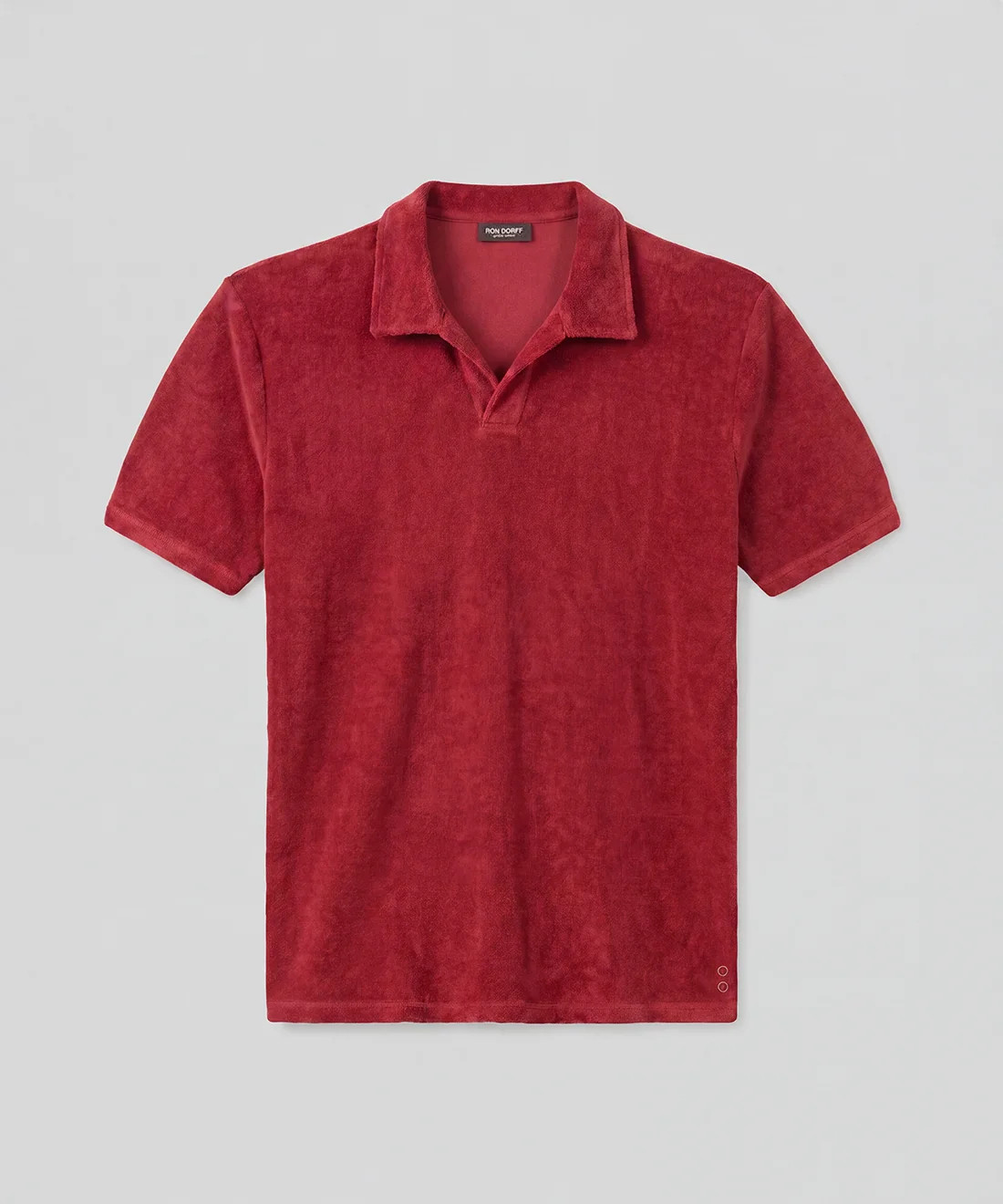 Cotton-Terry V Neck Polo: Red | Shop.app