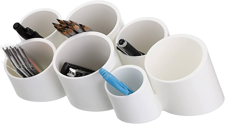 BTSKY Tilting Cylinder Creative Pen Holder, Pen Container, Brush Pot, Combination Desktop Storage... | Amazon (US)