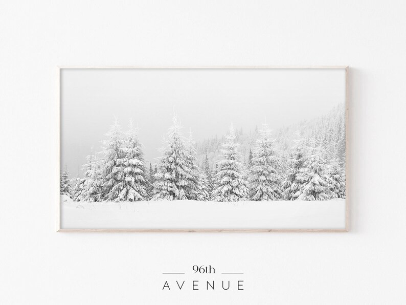 Christmas Frame Tv Art Samsung Frame Tv Art snowy Trees Art - Etsy | Etsy (US)