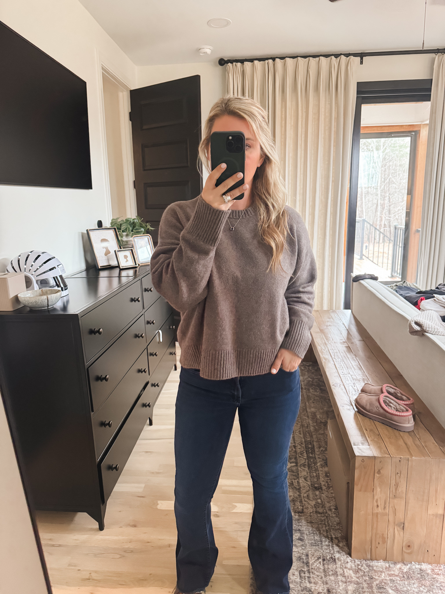 Winter go to outfit - comfy sweater and jeans.  

 #LTKSeasonal