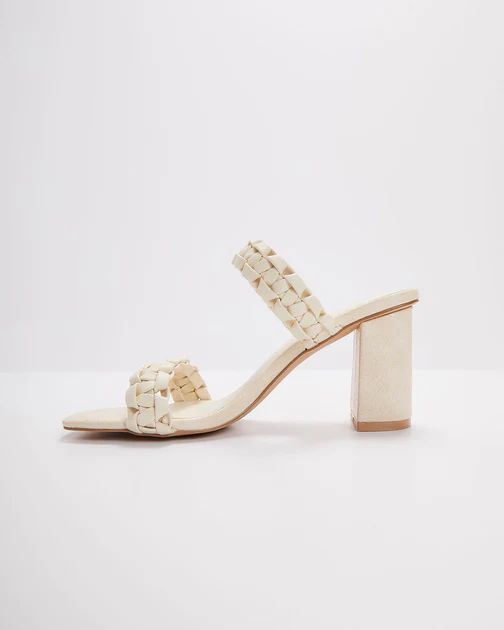 Heidi Woven Strappy Heels - Off White | VICI Collection