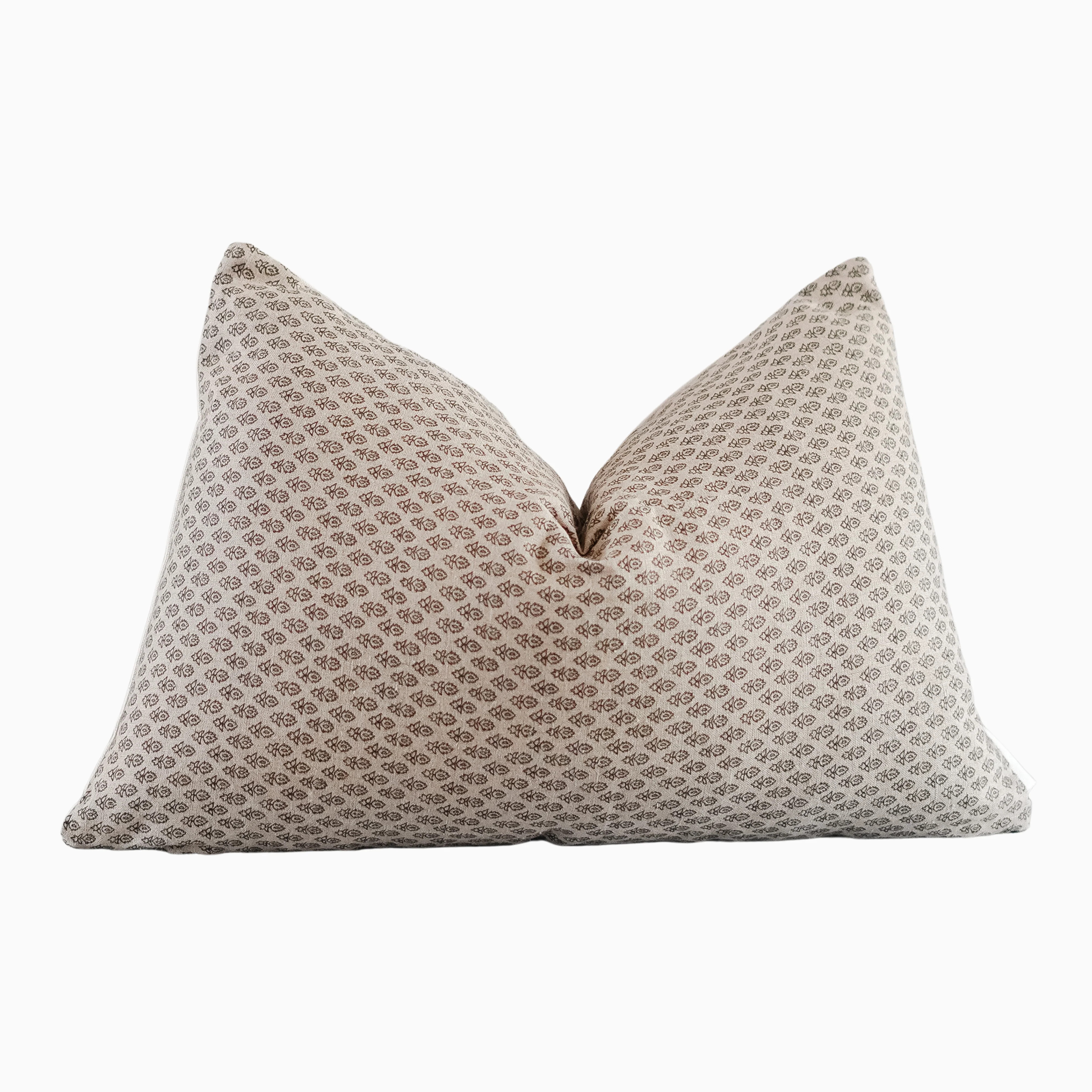 ARIKE- Indian Hand Block linen Lumbar pillow  cover | Ruffled Thread