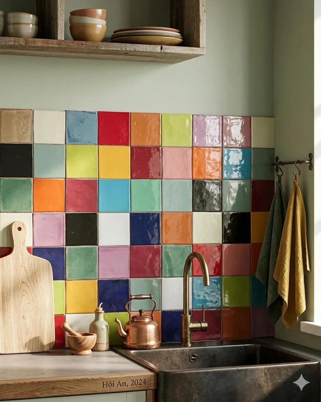 50 Mixed Solid Color Mexican Talavera Tiles 4x4 Handmade Ceramic Tile Set Colorful Backsplash - E... | Etsy (US)