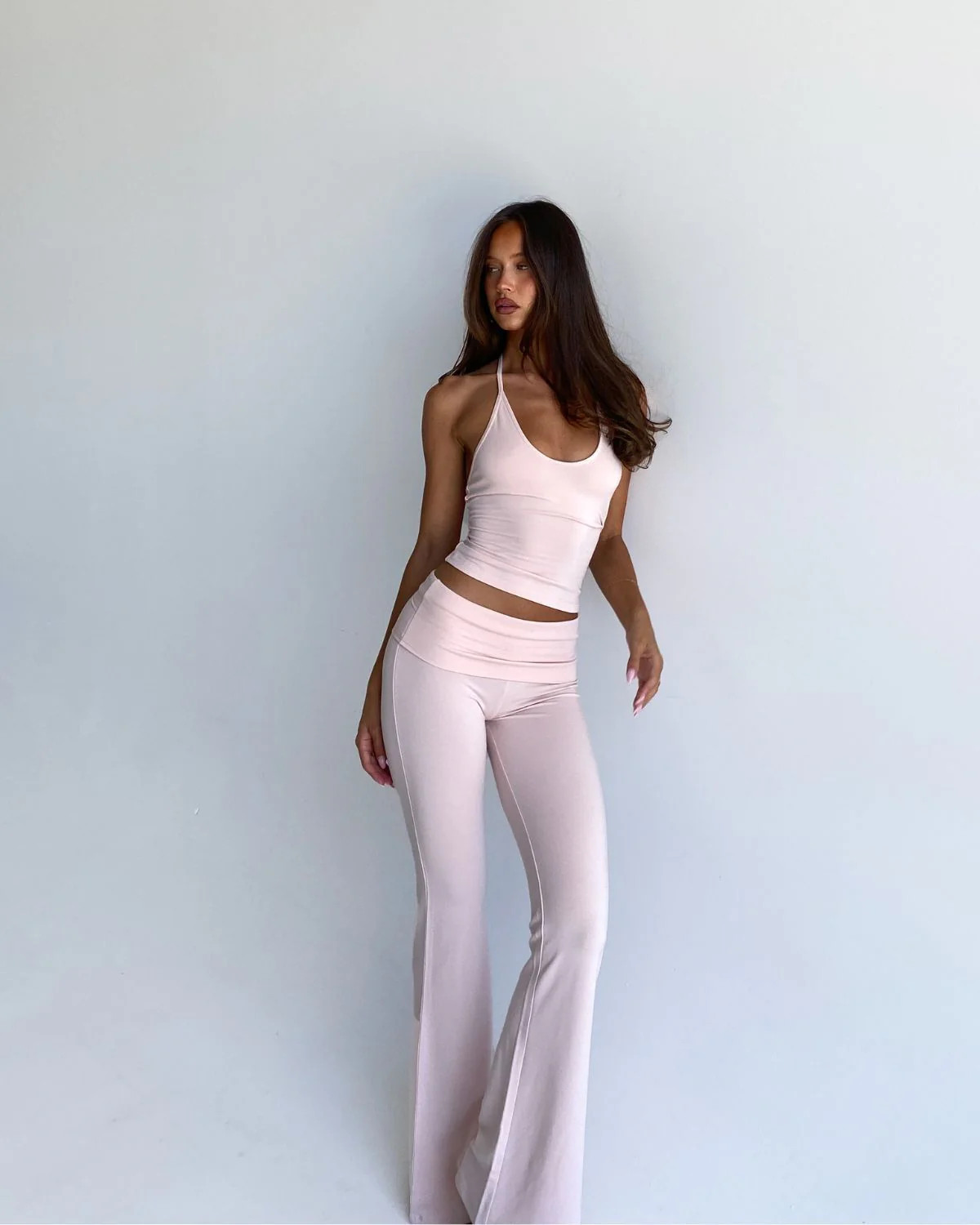 Jersey Flare Pant | Blush | Crop Shop Boutique US