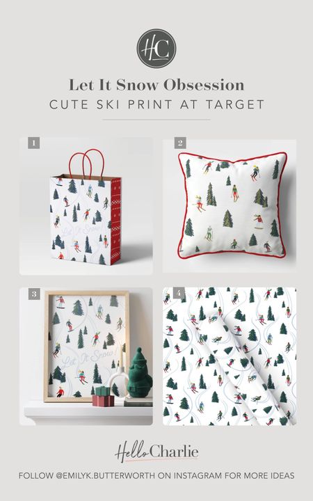 Let it Snow - my print obsession at Target. These are all so cheap too they are basically giving them away for free. The pillow has a plaid back fyi to make it EVEN CUTER. 🎿 ⛷️ ❄️ 

#LTKhome #LTKSeasonal #LTKHoliday