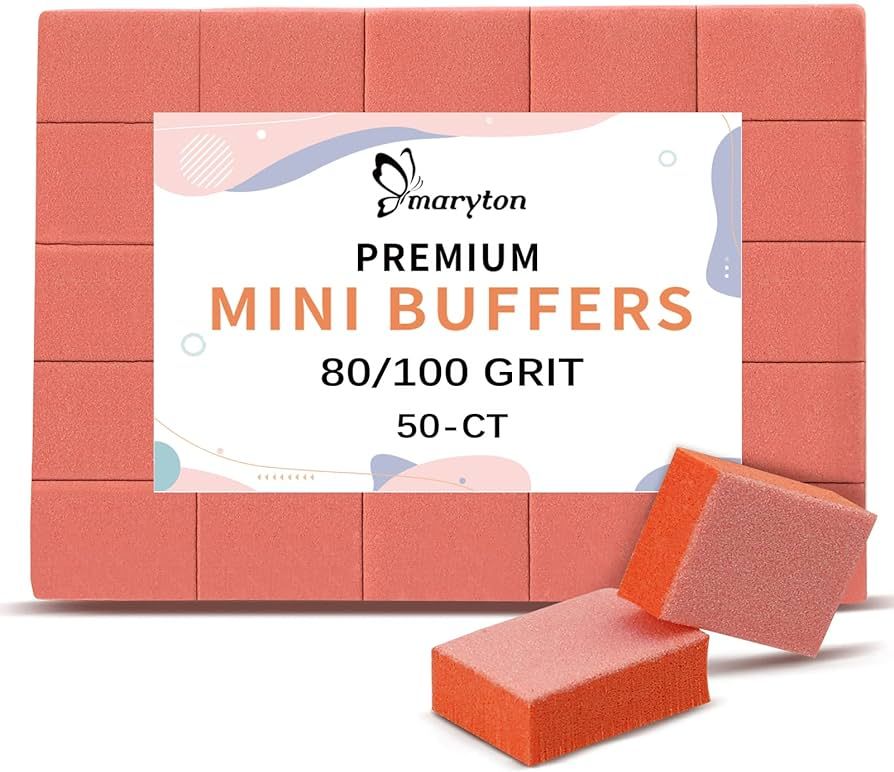 Maryton Mini Nail Buffer Blocks - 80/100 Grit Professional Salon Quality Orange Buffers for Nails... | Amazon (US)