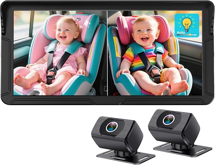Rohent Dual Baby Car Camera for 2-Kids: 6.9'' HD Split Screen with Auto Brightness 1080P Backseat... | Amazon (US)
