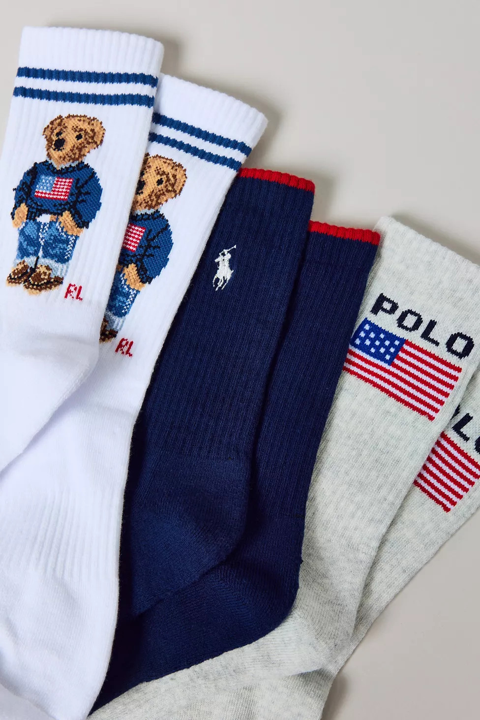Polo Ralph Lauren Polo Bear Logo Crew Sock 3-Pack | Urban Outfitters (US and RoW)