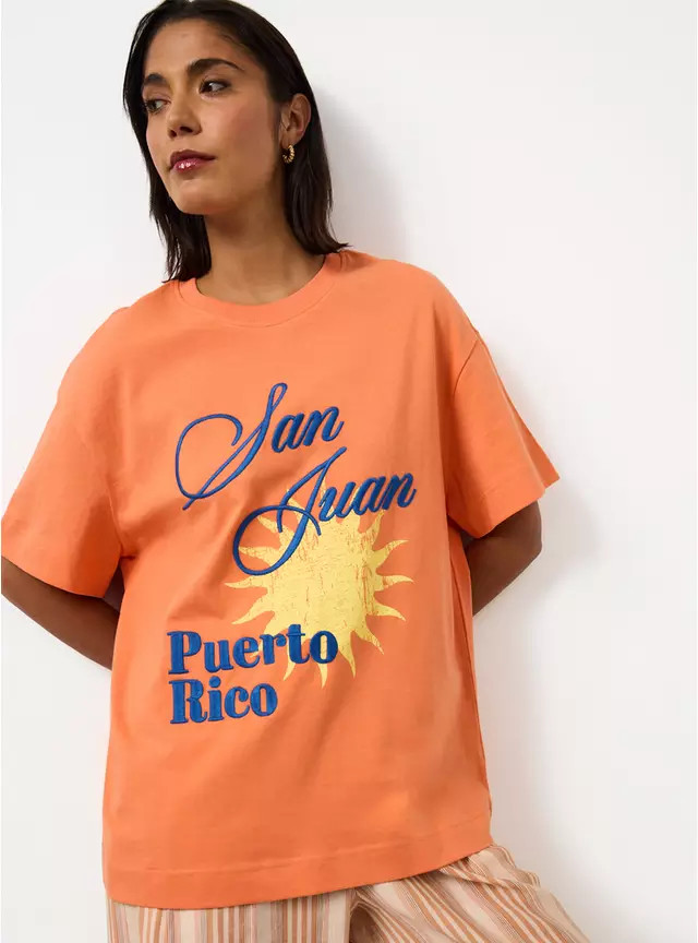 Buy Orange San Juan Oversized Graphic T-Shirt M | T-shirts | Tu | Tu Clothing