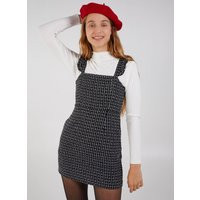 Womens Tweed Pinafore Dress - Black - 12 | NastyGal UK