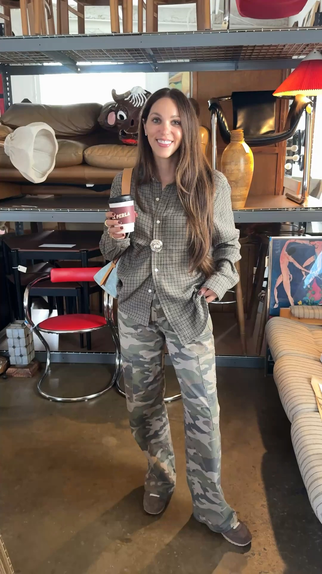 The perfect gauze plaid top and camo cargo pants. I love print mixing for fall. 👌🏼 The whole outfit is under $40. #walmartpartner @Walmart #walmartstyle

#LTKootd