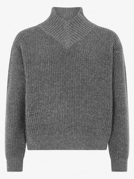 Grey Extreme V-Neck Jumper | Very (UK)