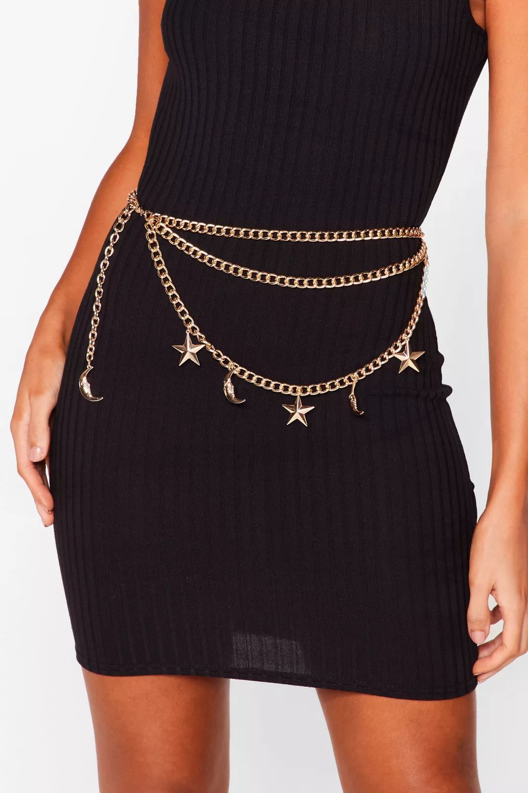 Recycled Metal Moon and Star Chain Belt | Nasty Gal (US)