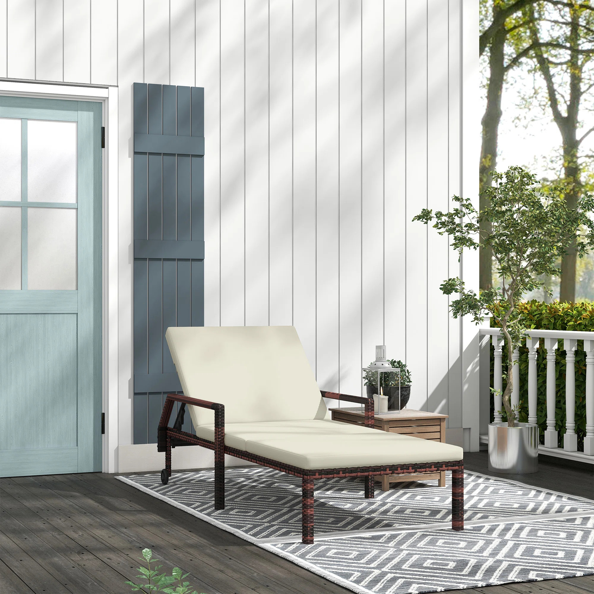 Abrea 200cm Long Reclining Single Chaise with Cushions | Wayfair UK