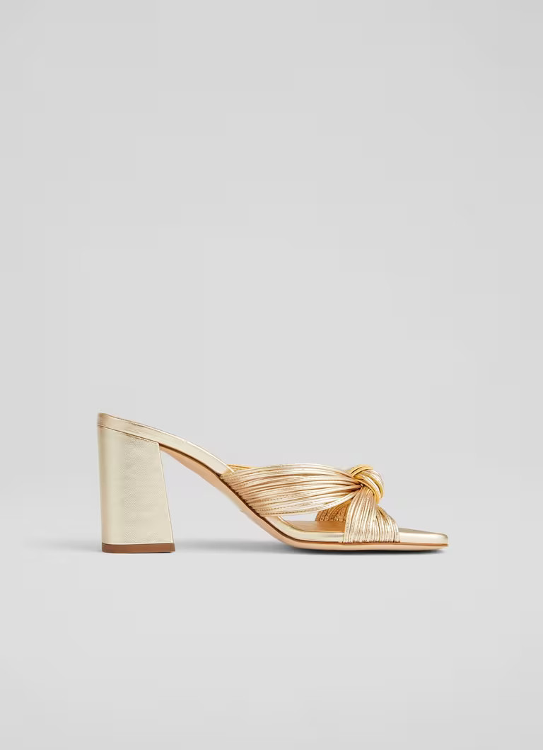 Coletta Gold Strappy Mules | L.K. Bennett (UK)
