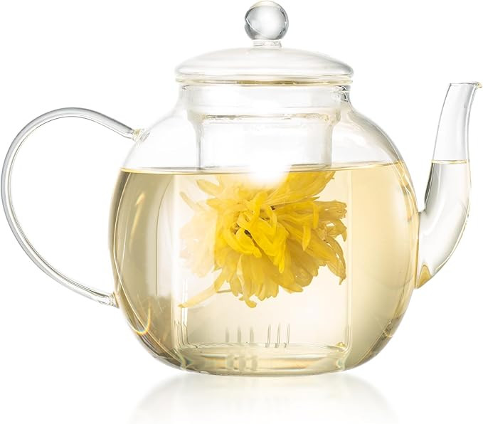 1530 ml/52 oz Large Glass Teapot with Removable Infuser, Clear Tea Kettle Stovetop Safe for Loose... | Amazon (US)