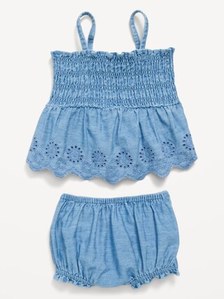 Sleeveless Smocked Peplum Top and Shorts Set for Baby | Old Navy (US)