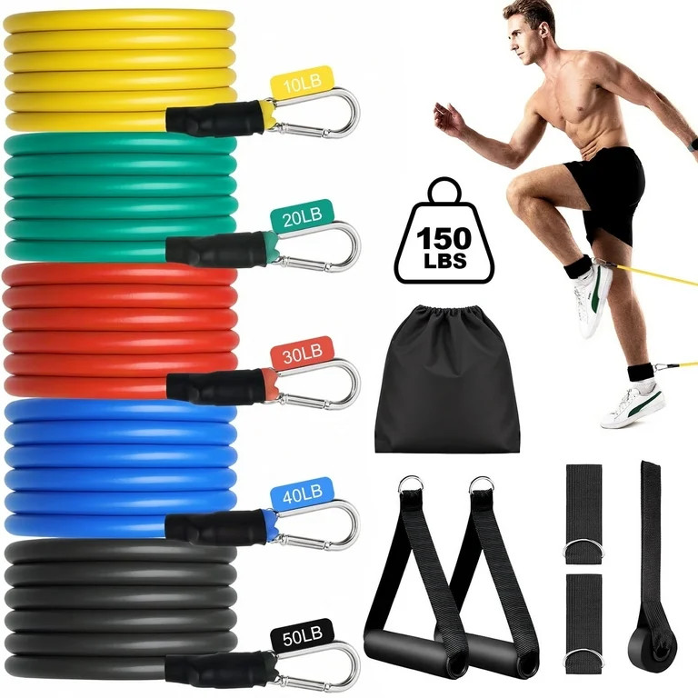 TCVOR Resistance Bands Set, Exercise Bands Up to 150lb for Working Out, Fitness Bands with Door A... | Walmart (US)