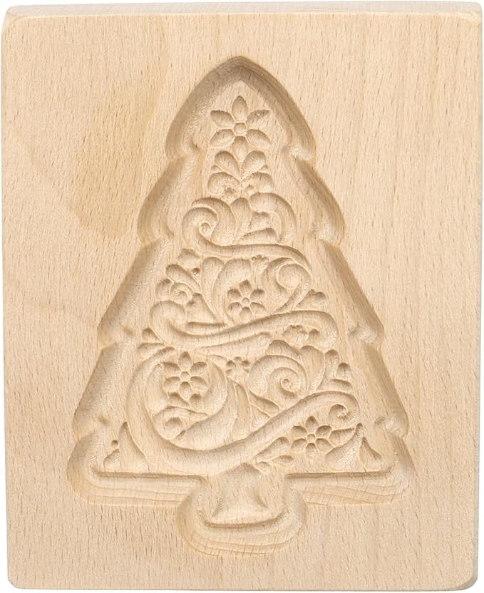 HARFINGTON Wooden Cookie Mould 3.94" x 3.15" Christmas Tree Biscuit Mould | Amazon (US)