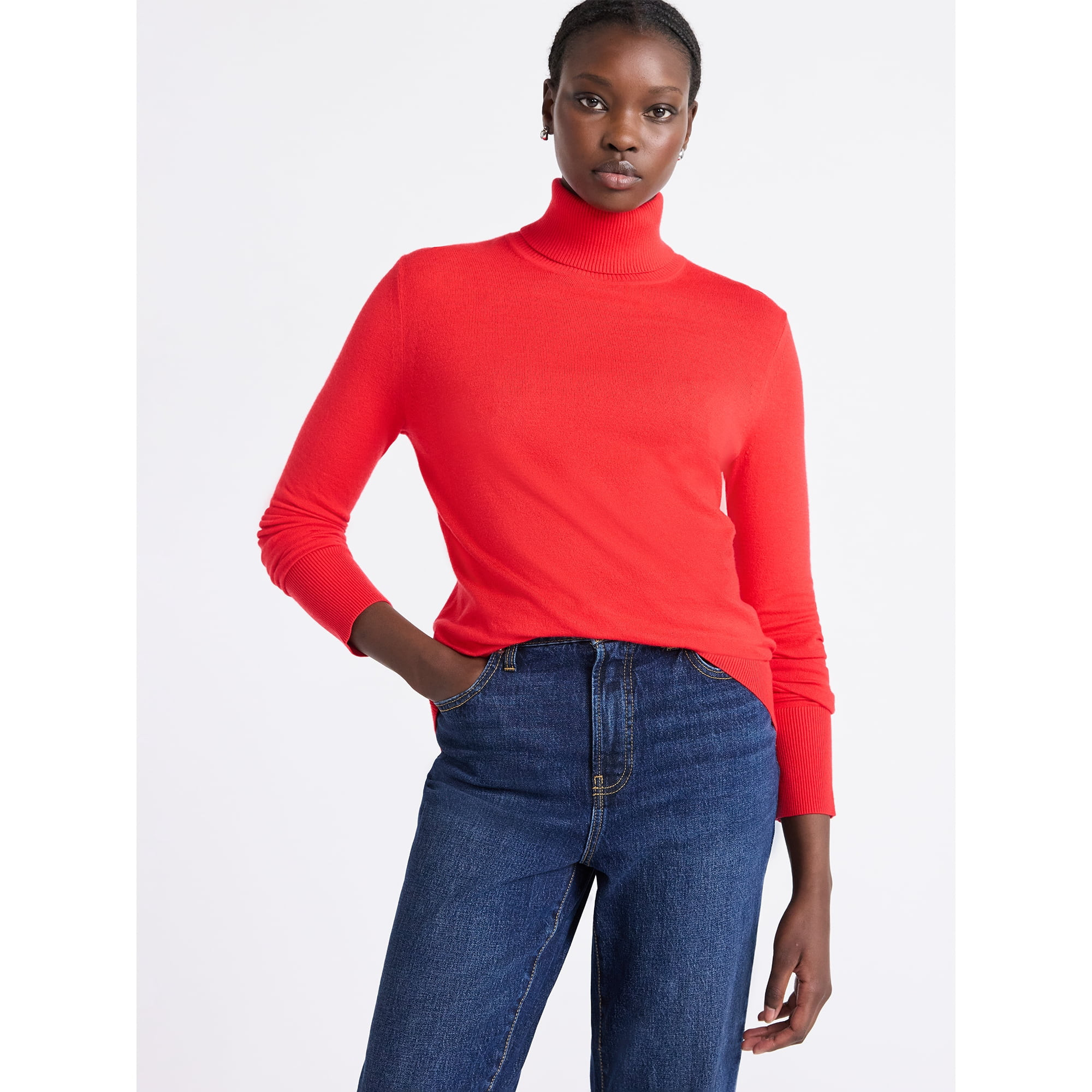 Free Assembly Women's Cozy Yarn Turtleneck Sweater with Long Sleeves, Sizes XS-XXL | Walmart (US)