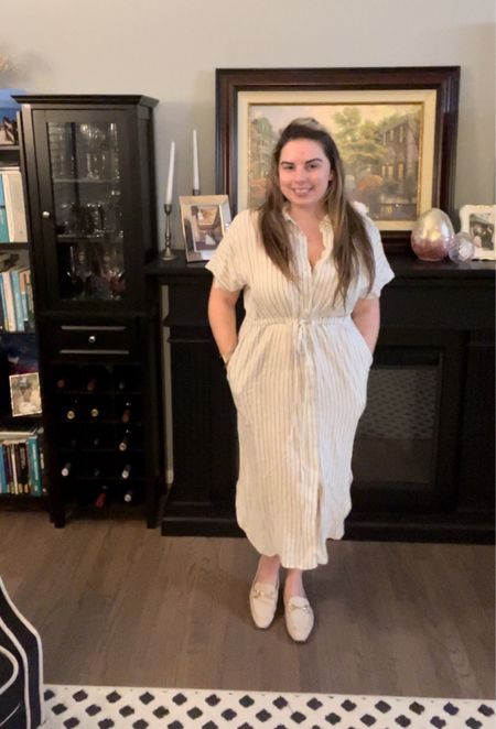 Linen dress

Summer dress, vacation dress, spring dress, stripe dress, dress with pockets, midsize dress, midsize outfit, spring dress, shirt dress 

Dress - medium 

#LTKstyletip #LTKmidsize