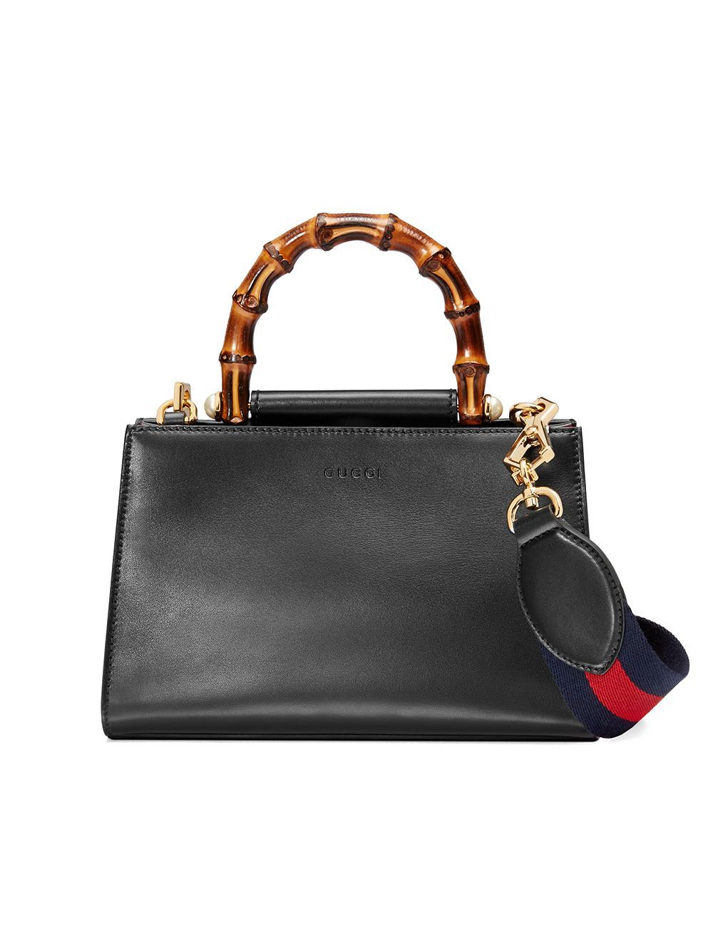 Gucci Gucci Nymphaea leather top handle bag - Black | FarFetch US
