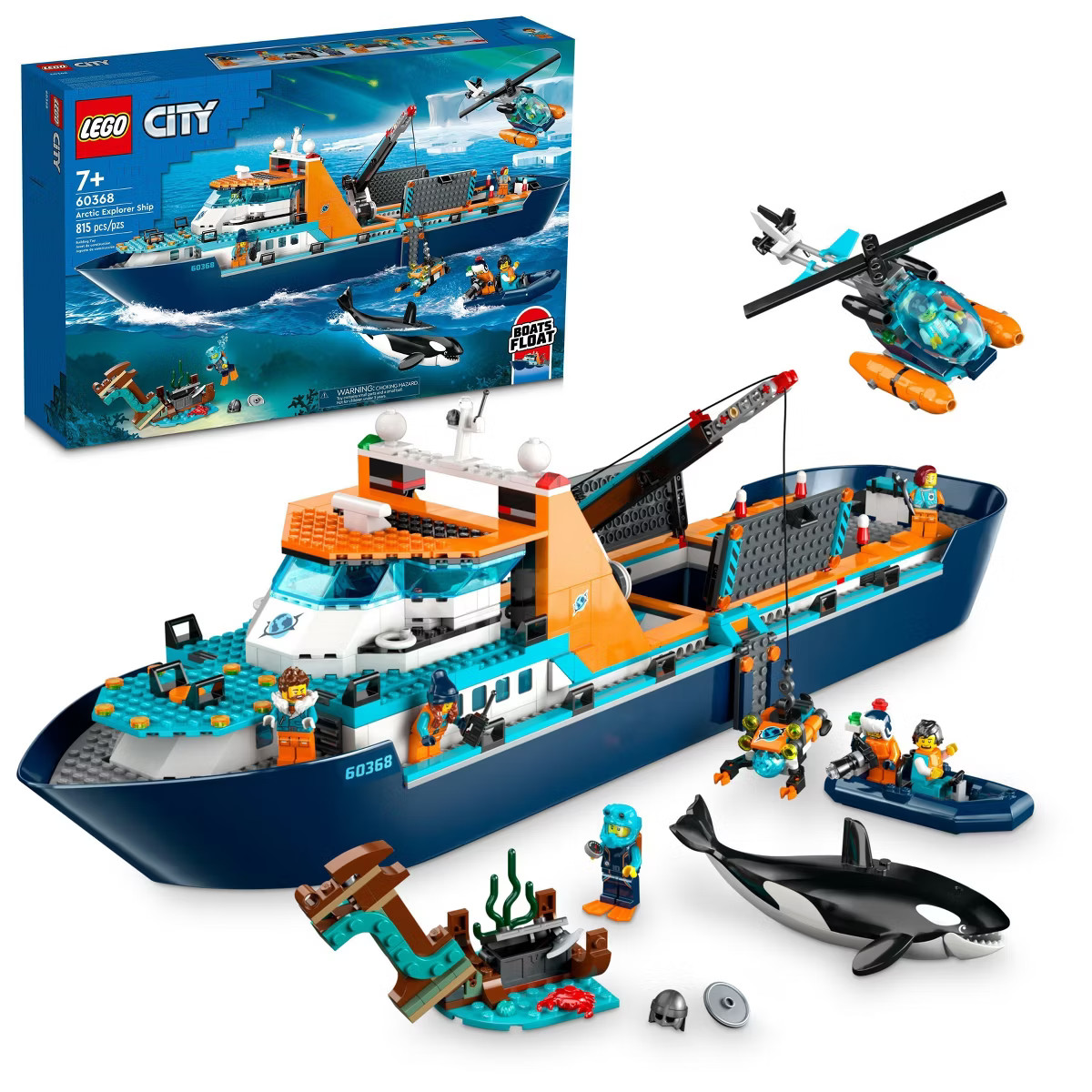 LEGO City Arctic Explorer Ship Floatable Building Toy Set 60368 | Target