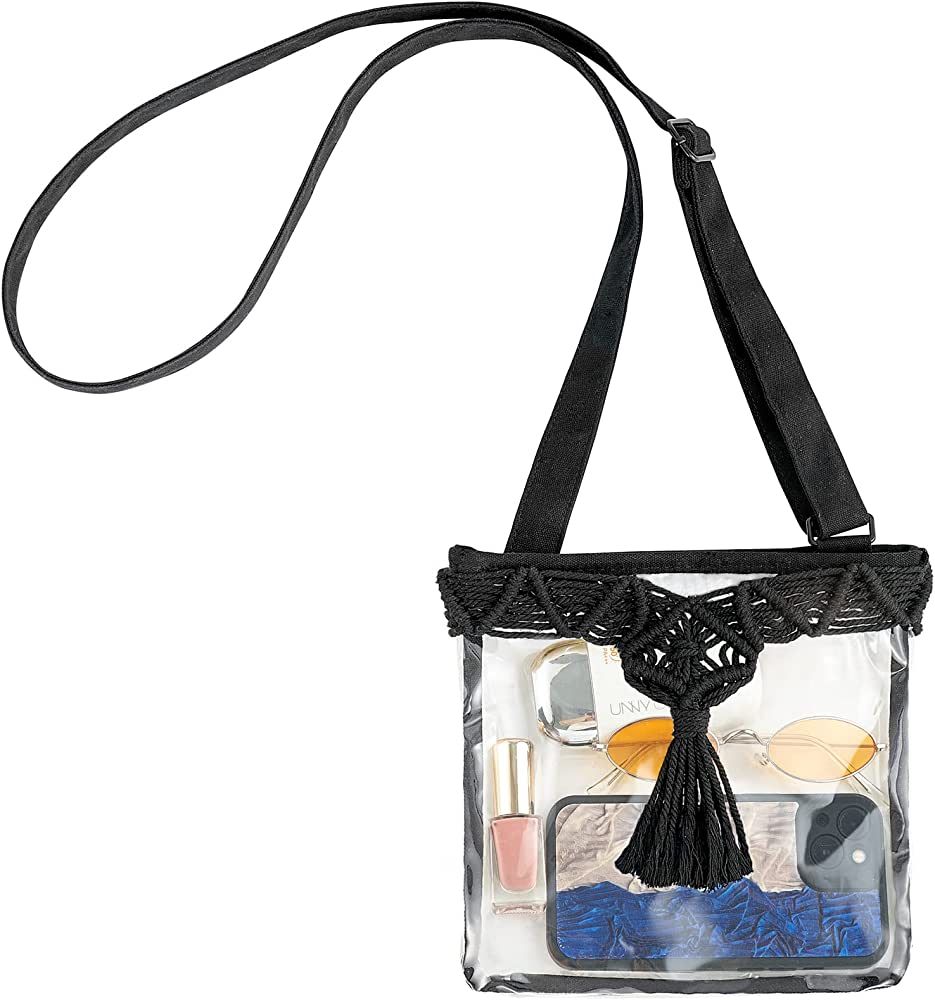 Mkono Clear Bag Stadium Approved for Women Clear Purses Concert Crossbody with Tassel for Sport E... | Amazon (US)