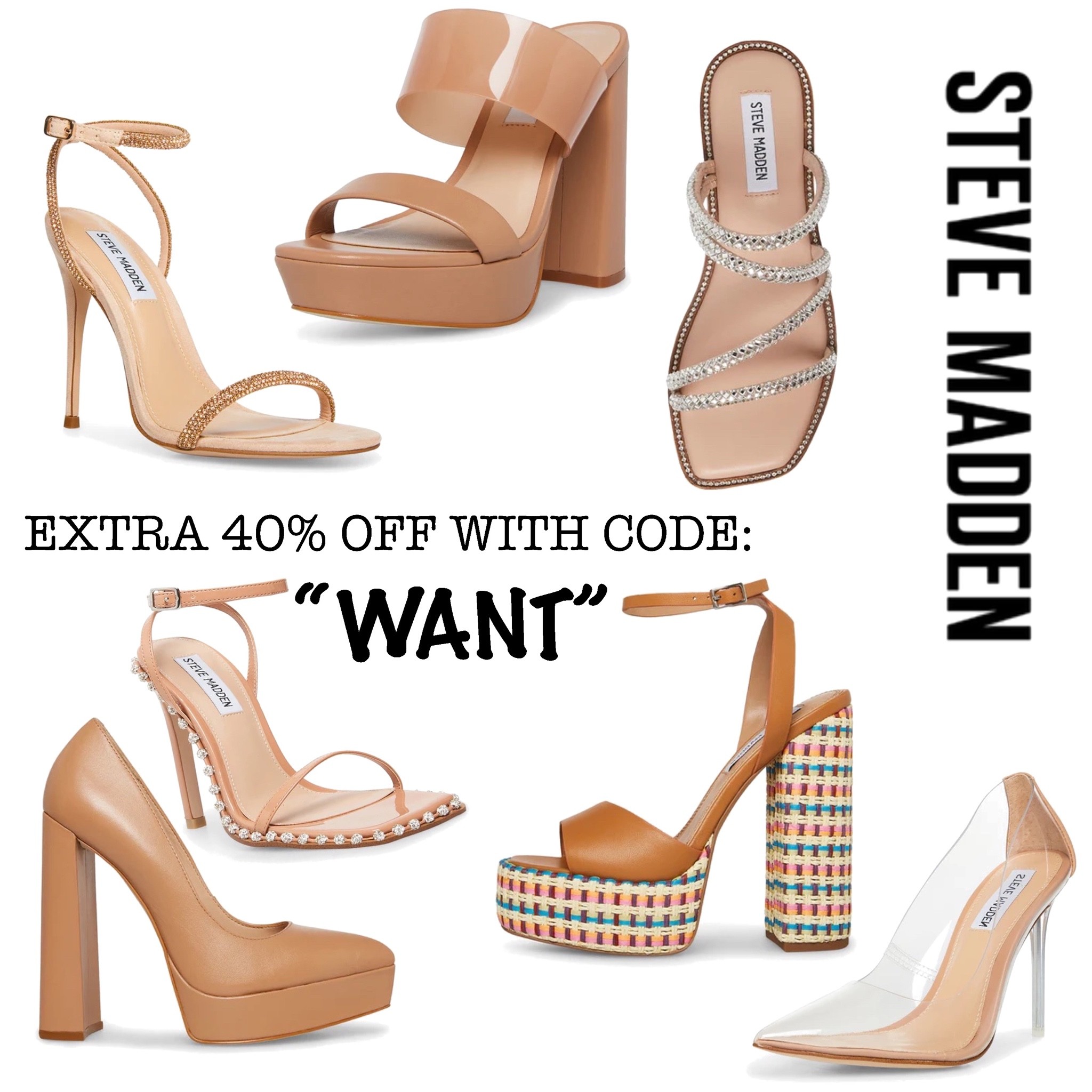 Steve Madden Super Sale! Use code: “WANT” for an extra 40% off! 

#LTKsalealert #LTKshoecrush #LTKstyletip