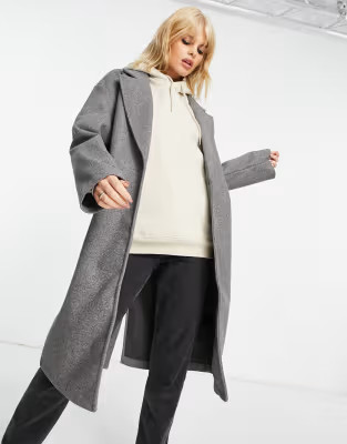 Bershka tailored coat in gray | ASOS (Global)