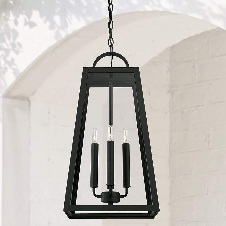 Capital Leighton 23"H Black Aluminum 4-Light Outdoor Hanging Light | Lamps Plus