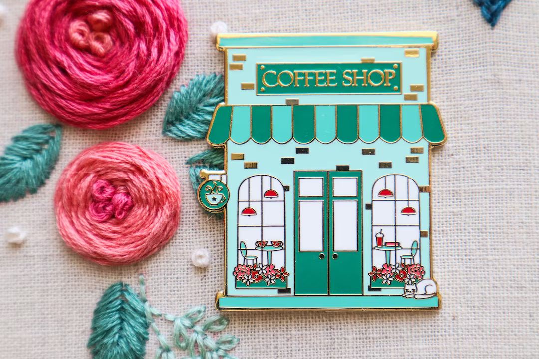 Coffee Shop Main Street Needle Minder | Etsy (US)