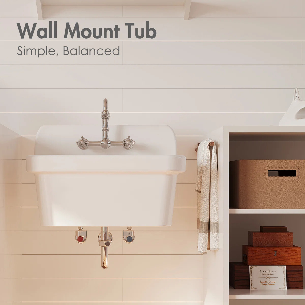 Mason 24" x 19" High-Back Farmhouse Laundry Sink, Vitreous China Wall-Mount Utility Sink ERI-US-2... | Wayfair North America