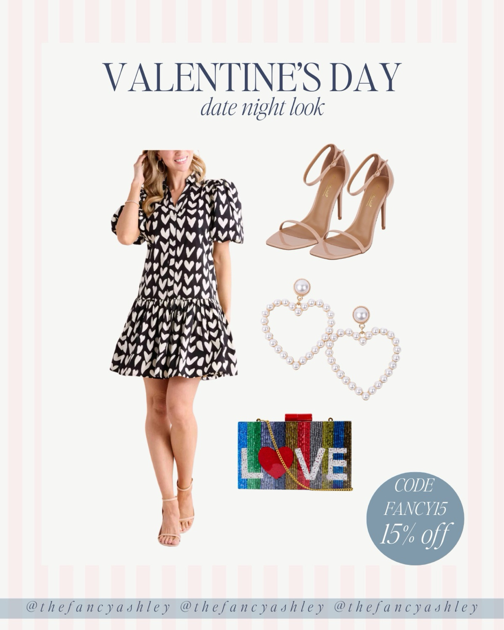 This Avara dress is PERFECTION for Valentine’s Day date night. I’m obsessed. Paired it with the cutest nude heels, fun clutch, and darling heart earrings because date night calls for extra cute vibes. Use code FANCY15 for 15% off and snag the whole look!

#LTKStyleTip #LTKFindsUnder100 #LTKSeasonal