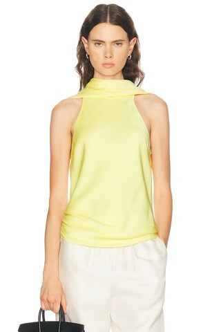 SIMKHAI Samira Satin Cape Top in Yellow | FWRD 