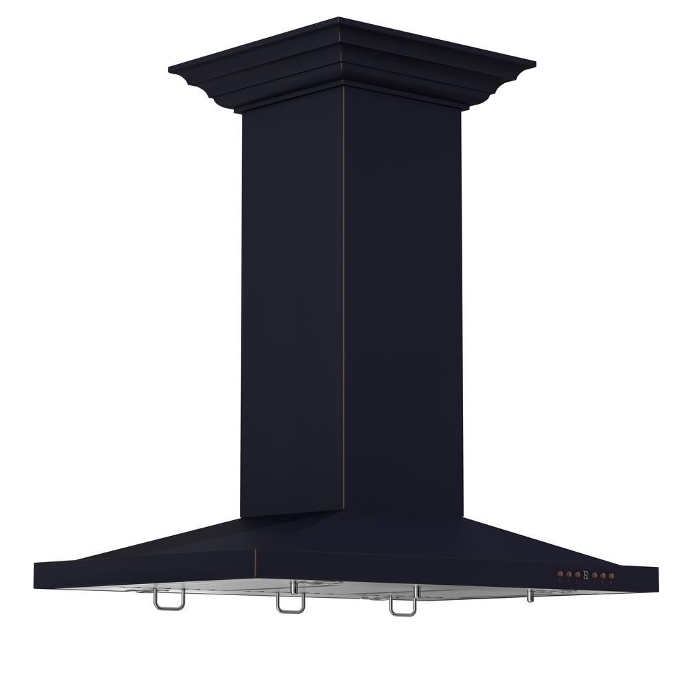ZLINE 30 in. Island Mount Range Hood in Oil-Rubbed Bronze | The Home Depot