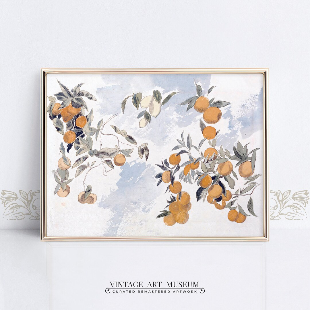 Fruit Trees Watercolor Farmhouse Kitchen Art Vintage Print - Etsy | Etsy (US)