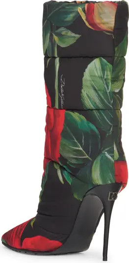 Dolce&Gabbana Rose Print Quilted Boot | Nordstrom | Nordstrom