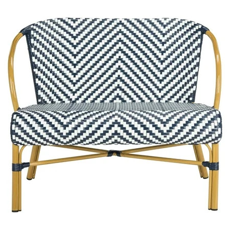 Safavieh Dandra Outdoor Modern Herringbone Rattan Settee | Walmart (US)