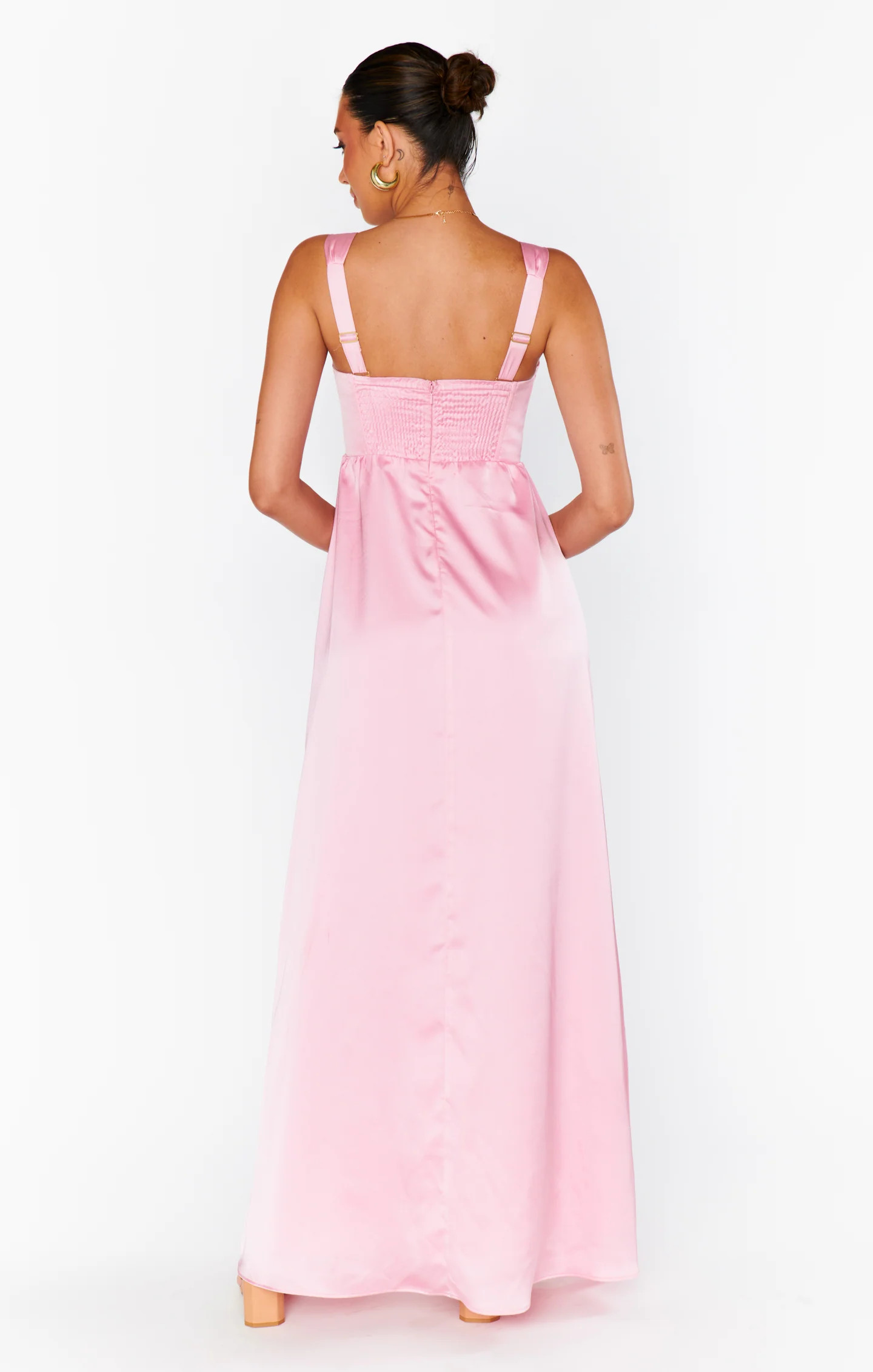 Nina Maxi Dress ~ Light Pink Luxe Satin | Show Me Your Mumu