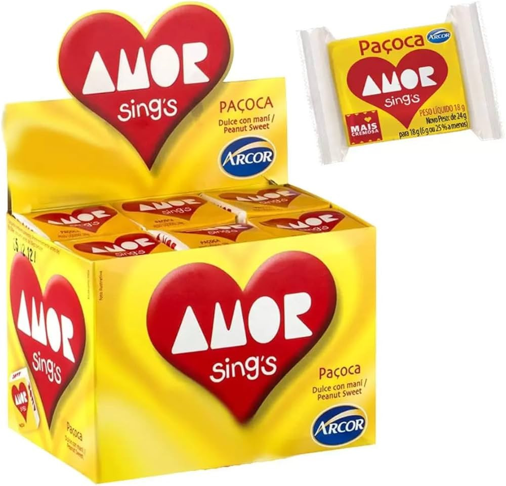 Paçoca Amor Sing's Doce De Amendoim Arcor 540g - 30x18g | Amazon (BR)