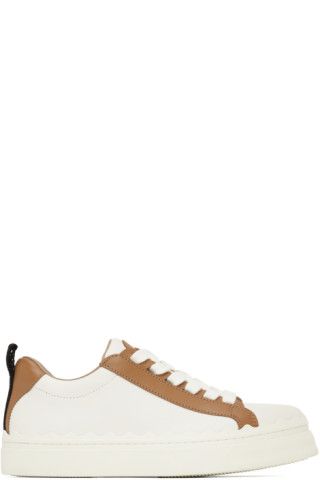 White & Tan Lauren Sneakers | SSENSE