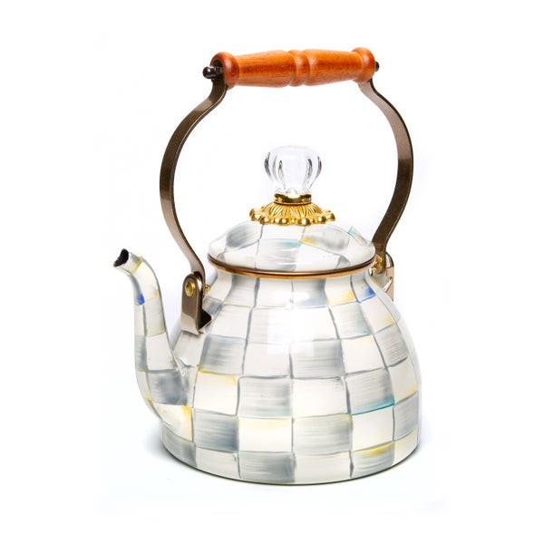 MacKenzie-Childs Sterling Check 2 Quart Tea Kettle | MacKenzie-Childs