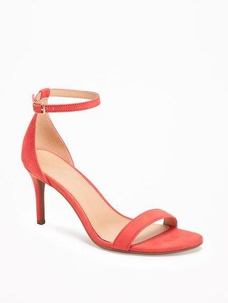 Sueded Single-Strap Heels for Women | Old Navy US
