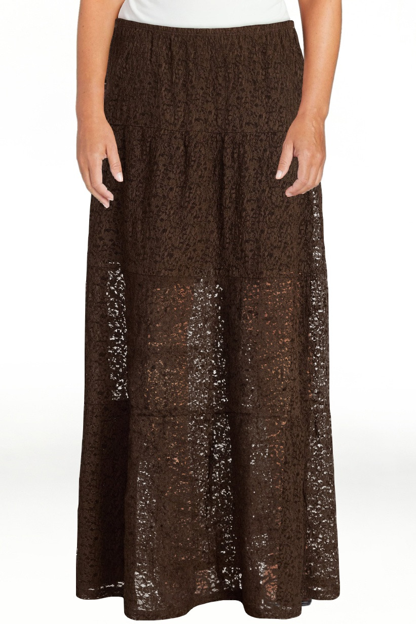 No Boundaries Lace Tiered Maxi Skirt, Women's XXS-XXL | Walmart (US)