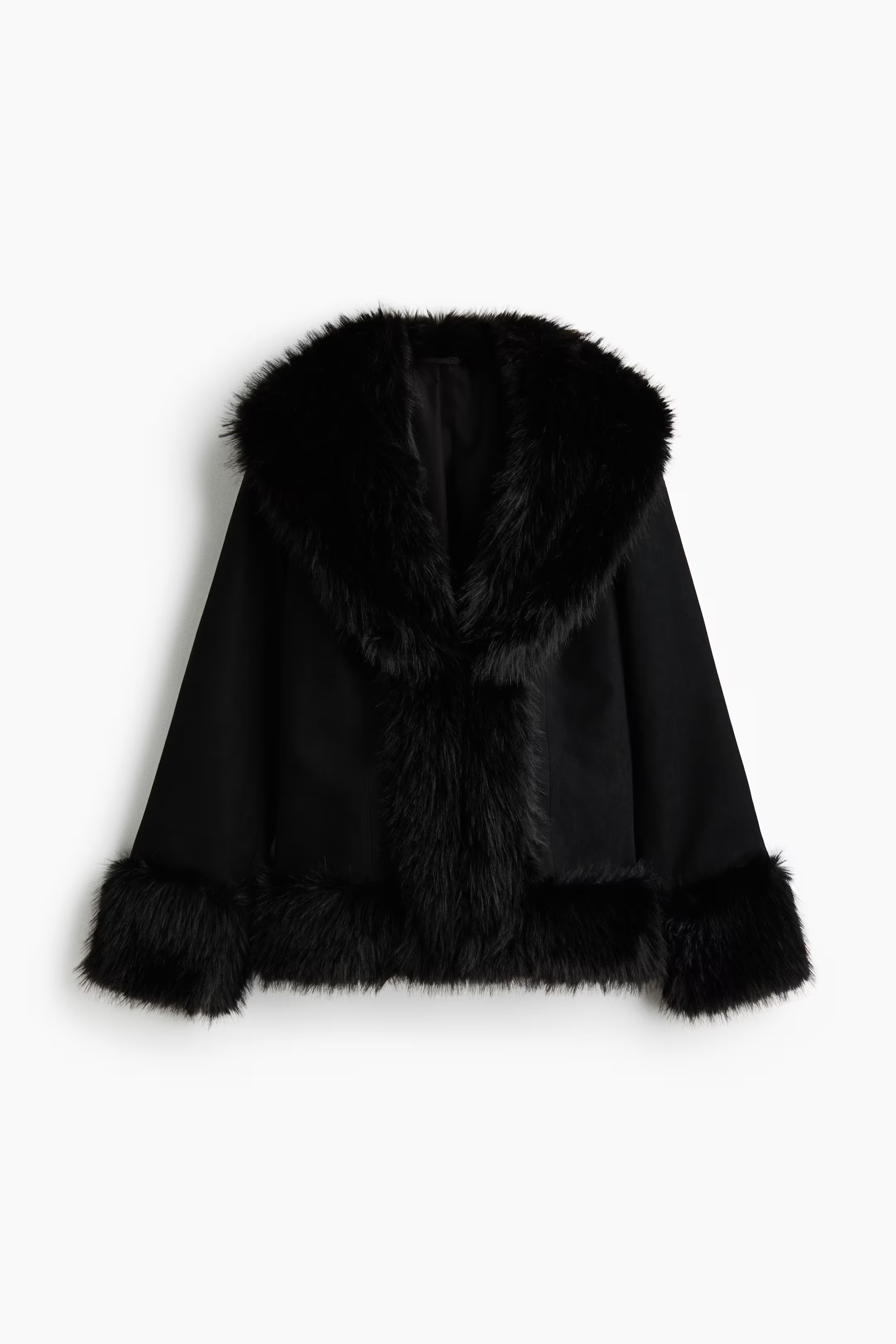 Fluffy-trimmed jacket | H&M (UK, MY, IN, SG, PH, TW, HK)